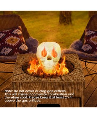 Ceramic Fireproof Fire Pit Skull, Reusable Imitated Human Skull for Gas