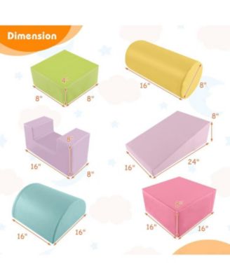 Kids 6 Pieces Foam Climbing Blocks Indoor Climb and Crawl Activity Playset with Rectangles