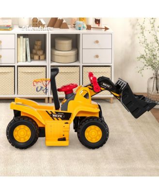 Kids Ride On Bulldozer Pretend Play Truck Toy with Adjustable Bucket