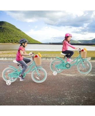 16" Kid s Bike with Training Wheels Adjustable Handlebar Seat Handbrake