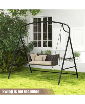 Patio Metal Swing Stand Heavy-Duty A-Shaped Swing Frame with Double Side Bars