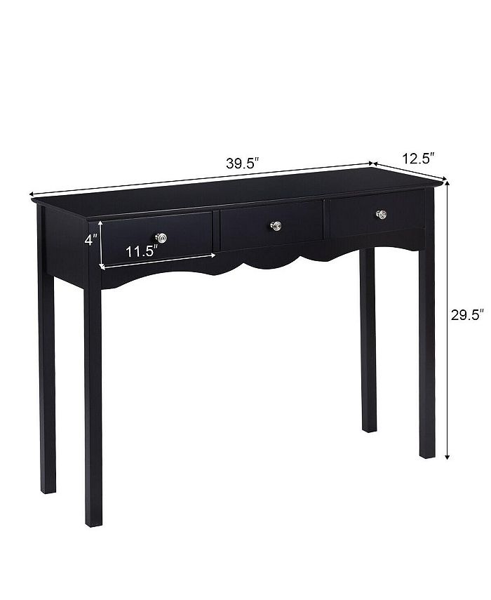 Costway Console Table Hall table Side Table Desk Accent Table 3 Drawers ...