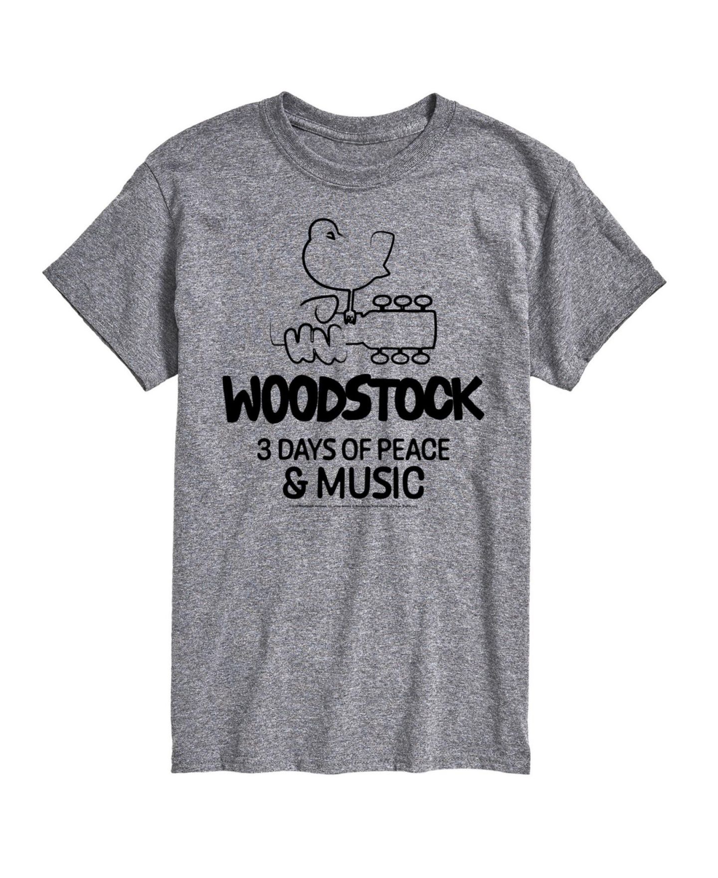 Мужская футболка AIRWAVES Hybrid Apparel Woodstock 3 Days Of Peace And Music Short Sleeve, цвет: Меланжевый — фото 1
