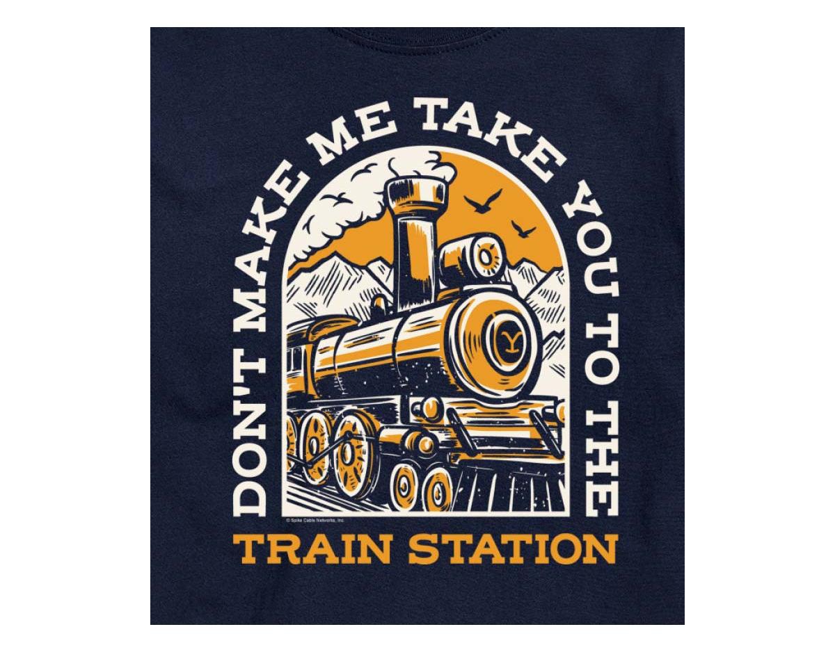 Airwaves Hybrid Apparel Dont Make Me Take You Train Station Mens Short Sleeve Tee In Navy