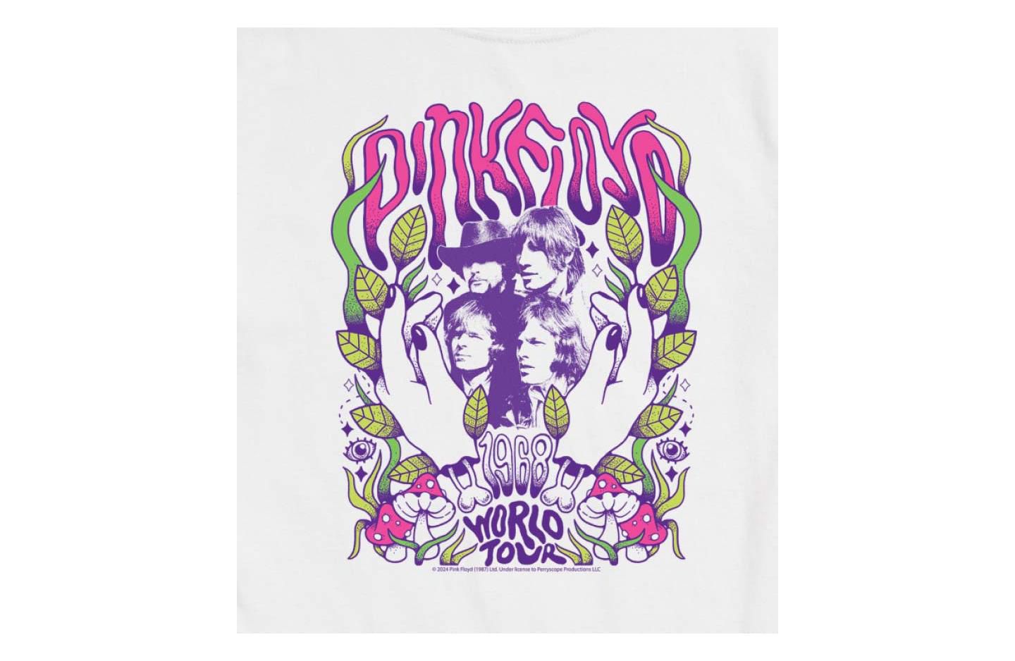 Мужская футболка AIRWAVES Hybrid Apparel Pink Floyd Psychedelic Short Sleeve, цвет: Белый — фото 3