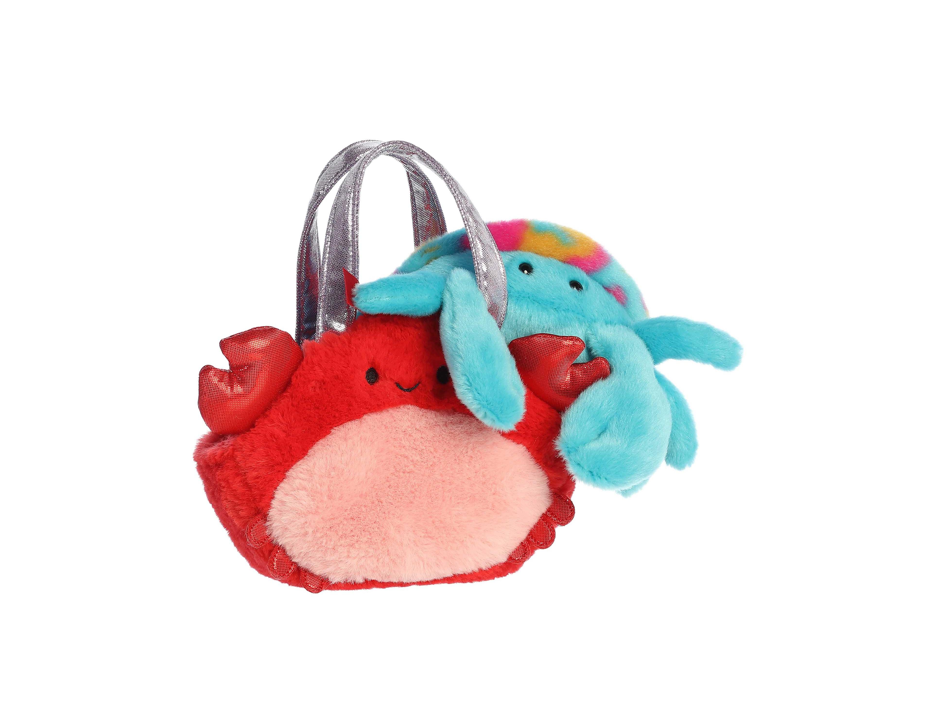 Aurora Crab Fancy Pals 6.5" Crab and Carrier Plush, 2-Piece Set