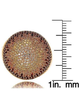 Suzy Levian Sterling Silver Cubic Zirconia Color Blend Dome Ring