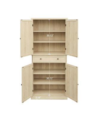 4-Door Cabinet with Drawer and Adjustable Shelves