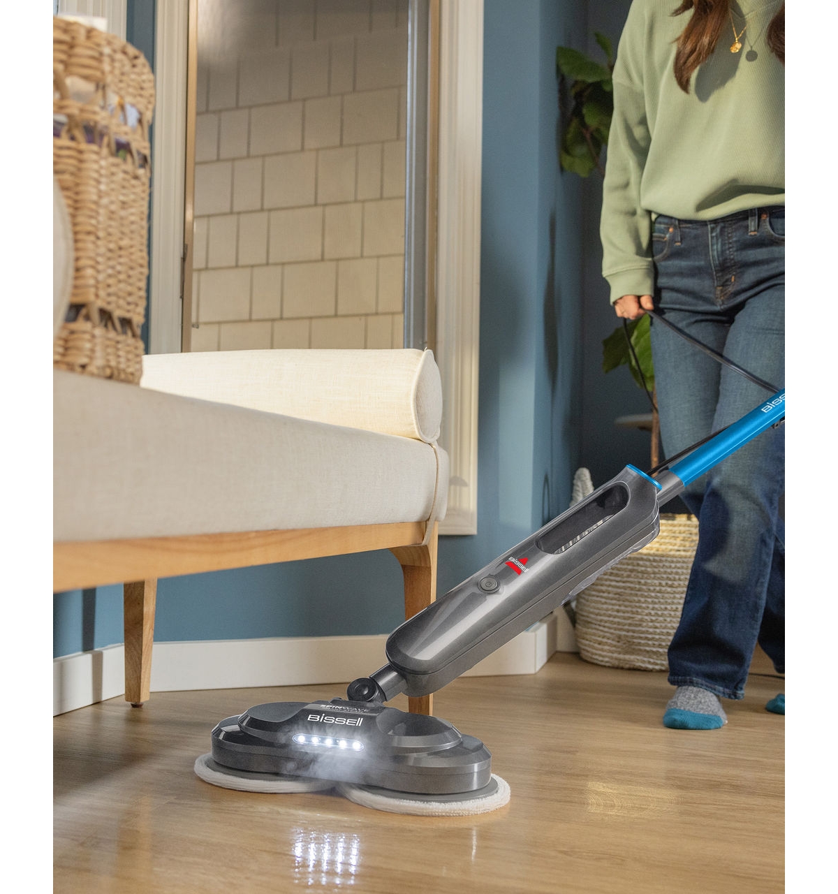 BISSELL SPINWAVE SMART STEAM SCRUBBING SANITIZING SPIN MOP 