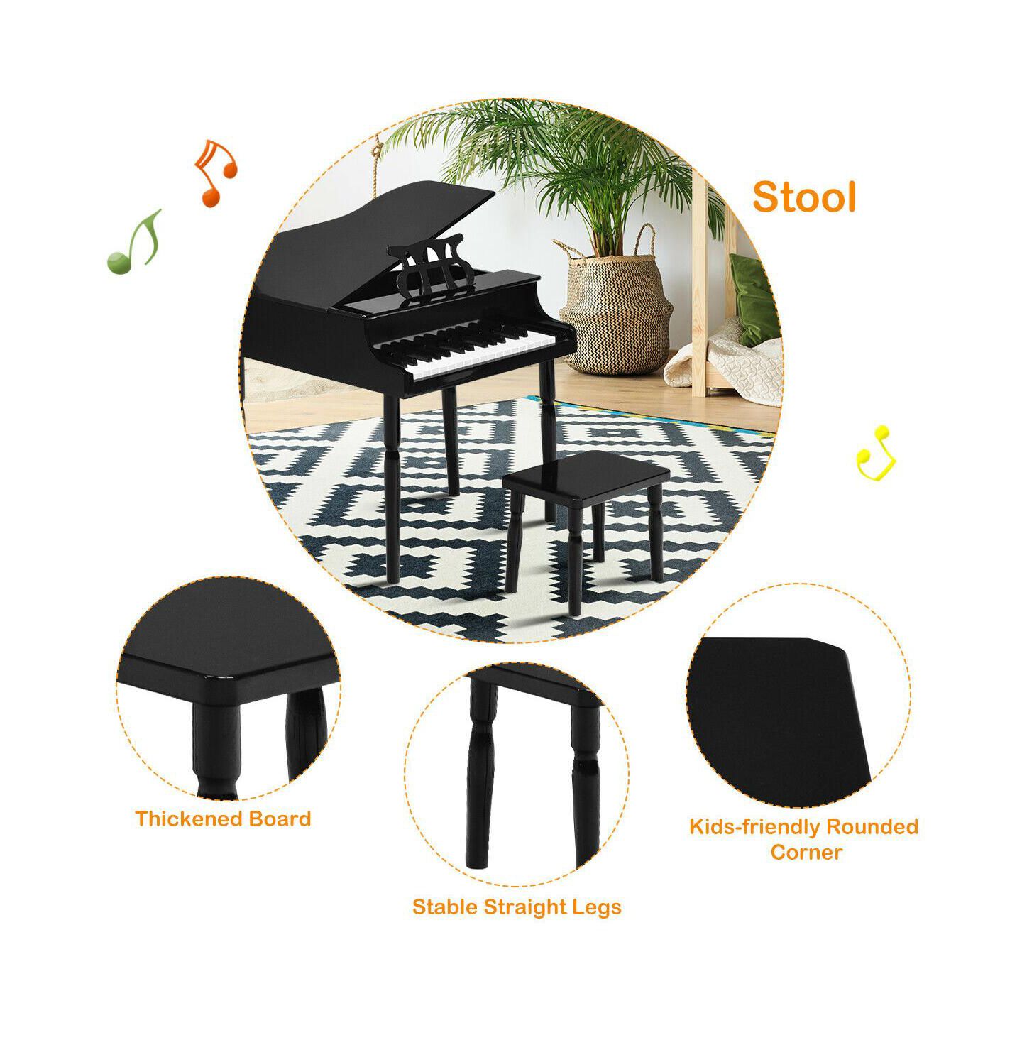 Детская игрушка SUGIFT 30-Key Wooden Grand Piano with True Tones, Ages 3+ — фото 10