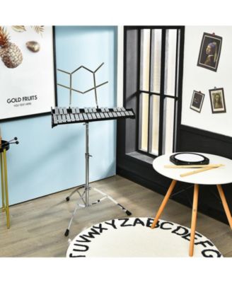32 Note Glockenspiel Xylophone Percussion Bell Kit with Adjustable Stand