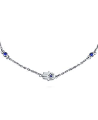 Tiny Minimalist Simple Evil Eye Charm Bracelet Cubic Zirconia CZ Sterling Silver Extender