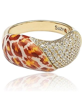 Suzy Levian Sterling Silver Cubic Zirconia Pave Leopard "Wild Side" Ring