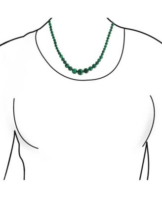 Graduated Round Bead Ball Strand Natural Stone Necklace 18 Inches