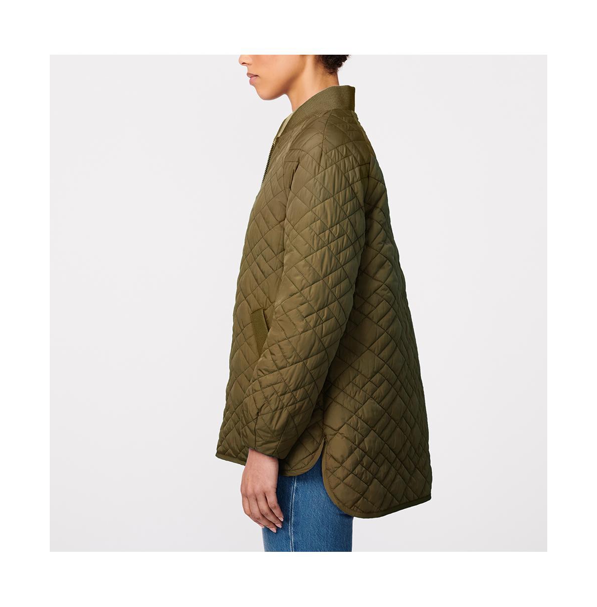 Bernardo Women's Geometric Quilt Liner Weight Jacket