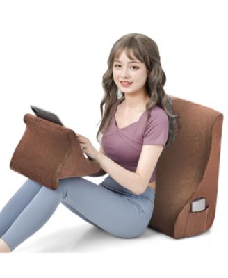 Bed Wedge Pillow with Tablet Pillow Stand and Side Pockets
