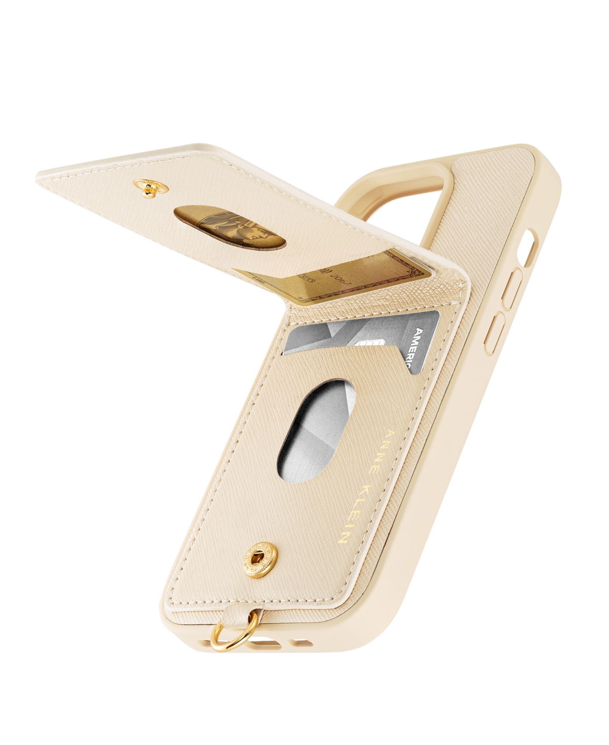 Anne Klein Women's Ivory Saffiano Leather Case Designed For Iphone 15 Pro Max In Ivory