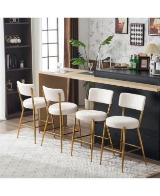 Modern teddy fabric bar stools - Stylish island seating