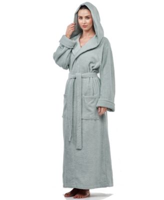 Women's Hooded Full Length GOTS Certified Organic Turkish Cotton Bathrobe