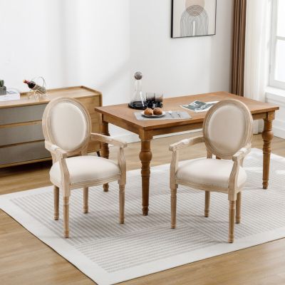 French Style Solid Wood Dining Chair, Set Of 2