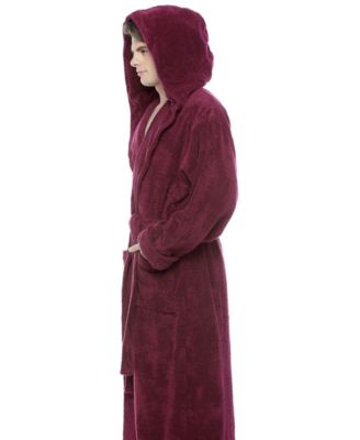 Men's Thick Full Ankle Length Hooded Turkish Cotton Bathrobe