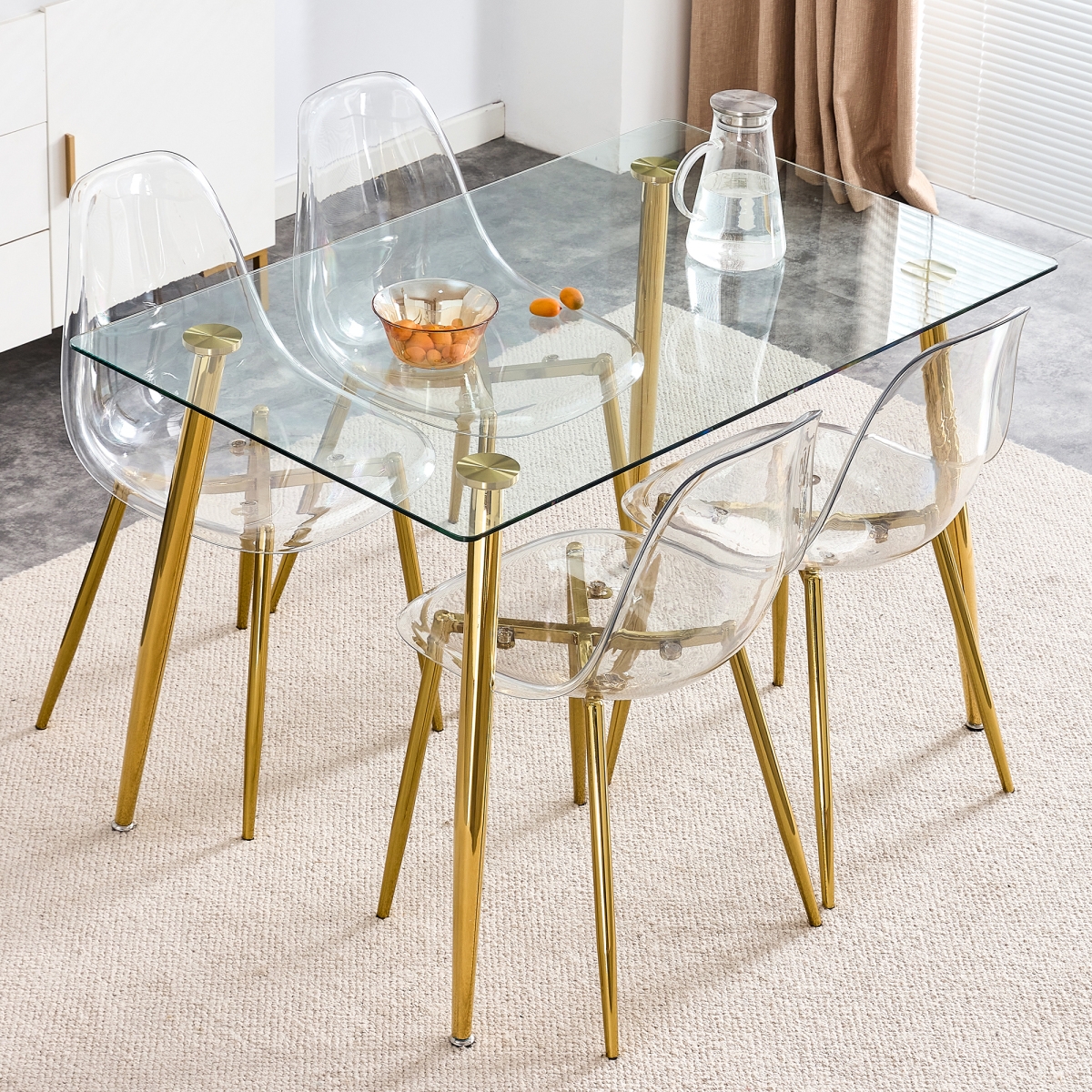 Streamdale Furniture Modern Transparent Dining Chair Set