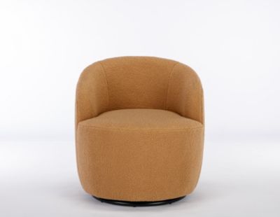 Streamdale Khaki Teddy Fabric Accent Barrel Chair