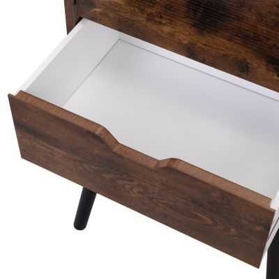 2-Drawer Nightstand in Rustic Brown