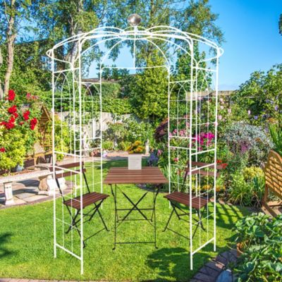 Streamdale White Birdcage Shape Wedding Pergola - 81.3" X 114.2"