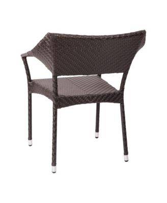 Cheri Fade And Weather Resistant Modern Pe Rattan Patio Dining Chair With Reinforced Steel Frame, Set of 4