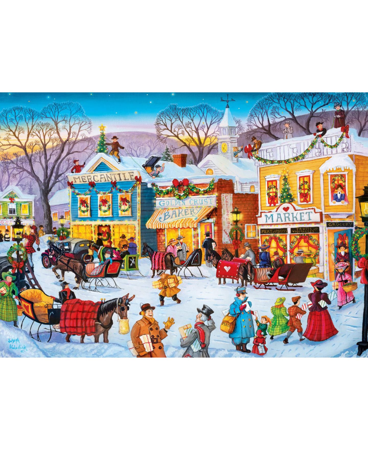 Детские игрушки MasterPieces Puzzles MasterPieces Season's Greetings - Christmas Shopping 1000 Piece Puzzle, цвет: Разноцветный — фото 2