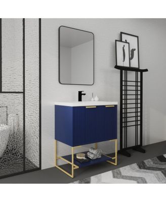 30 Inch Freestanding Bathroom Vanity With Resin Basin, 30x18