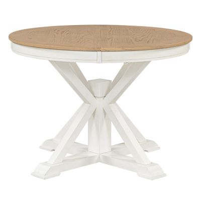 12" Leaf  with  Retro Extendable Dining Table