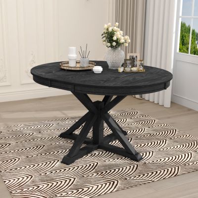 12" Leaf  with  Retro Extendable Dining Table