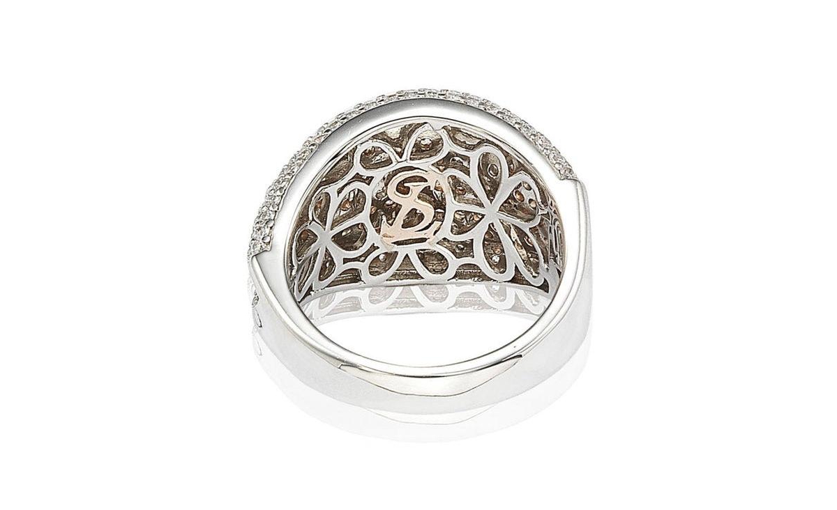 Suzy Levian New York Suzy Levian Sterling Silver Cubic Zirconia Micro Pave Wide Band Ring