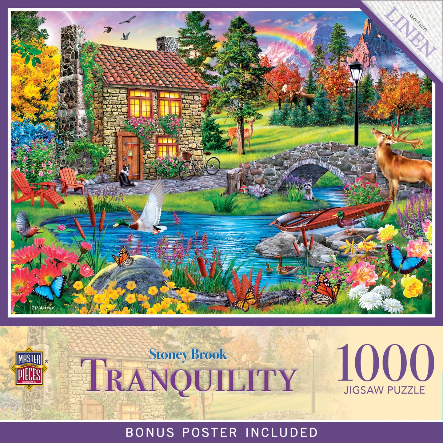 Детский пазл MasterPieces Puzzles Stoney Brook Cottage Linen Finish 1000 Piece Puzzle, от 14 лет, цвет: Разноцветный — фото 1