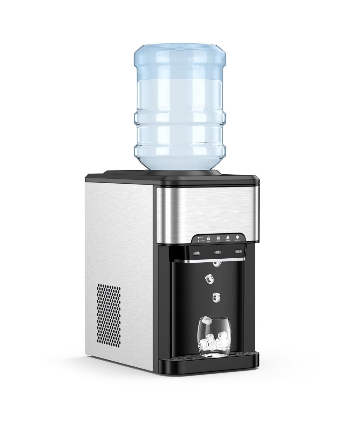 Sugift Water Cooler Dispenser 3-in-1 with Built-in Ice Maker and 3 Temperature Settings - Black