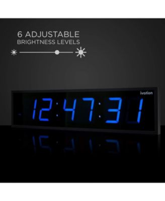 Large Digital Clock, 24" LED Wall Clock with 6-Level Brightness