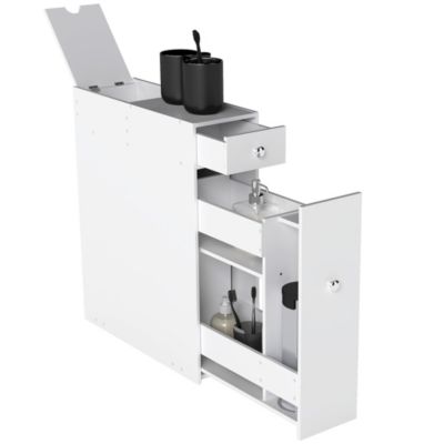 Wooden Narrow Modern Bathroom Furniture Cabinet