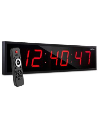 Large Digital Clock, 24" LED Wall Clock with Alarm, Timer & More