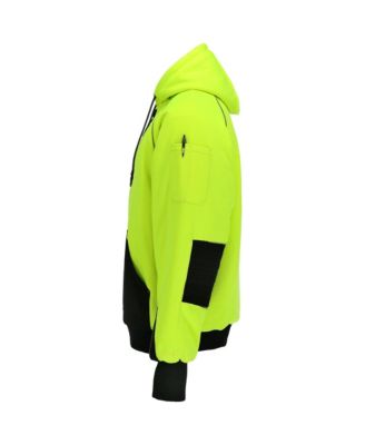 Men's HiVis PolarForce Pullover Sweatshirt - High Visibility Insulated Hoodie with Kangaroo Pocket