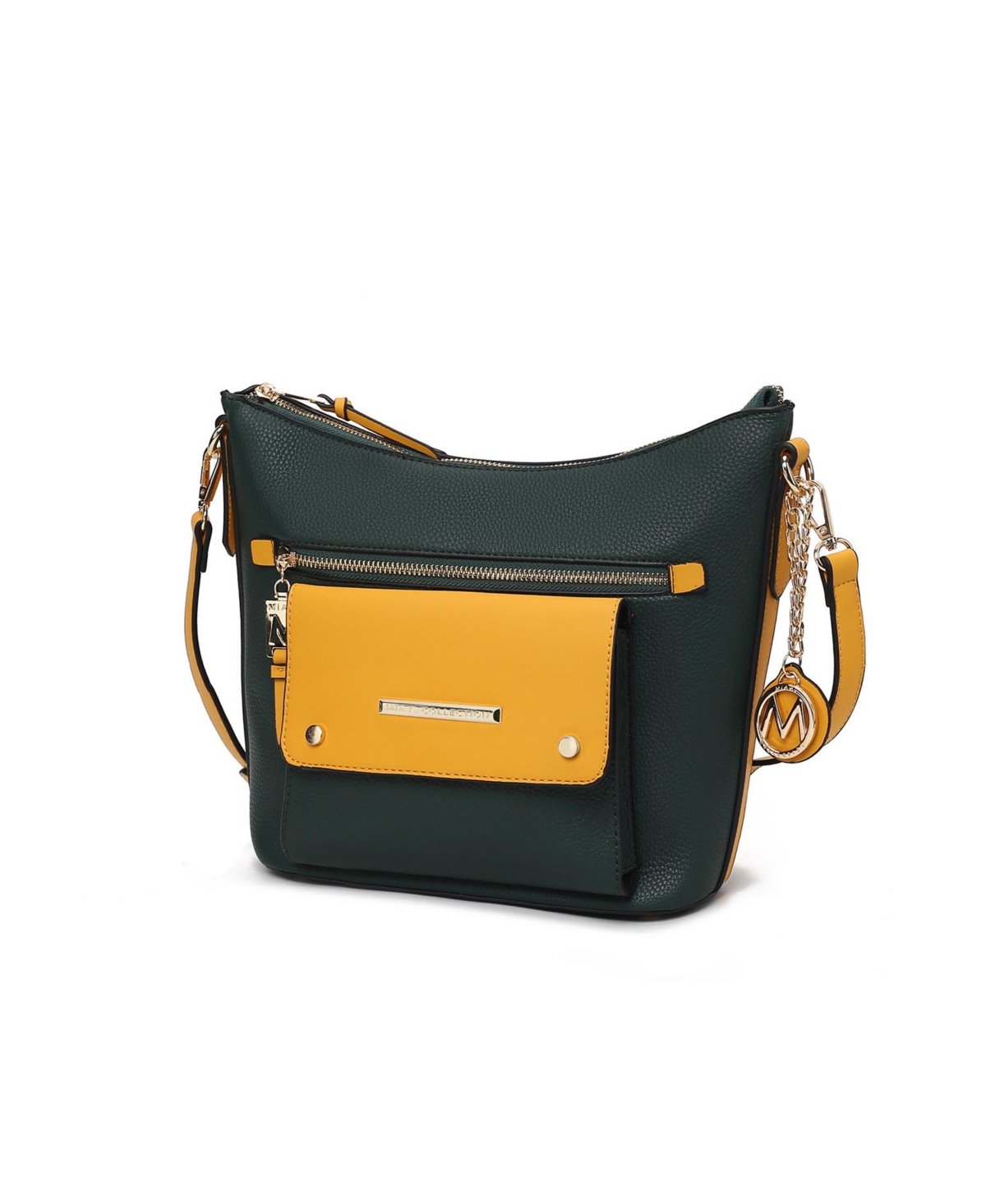 Mkf Collection Serenity Color Block Crossbody Bag by Mia K - Olive-mustard