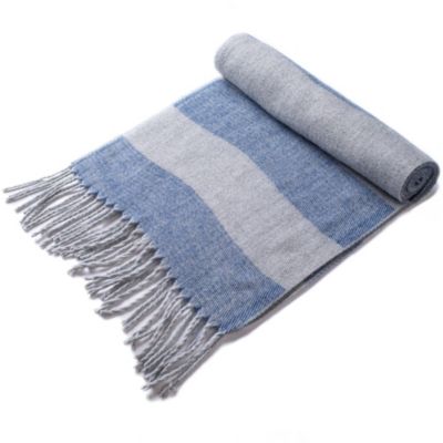 Men's Scarf Soft Knit Winter Scarves Plaid Striped or Solid Neck Covering Long Warm Stylish
