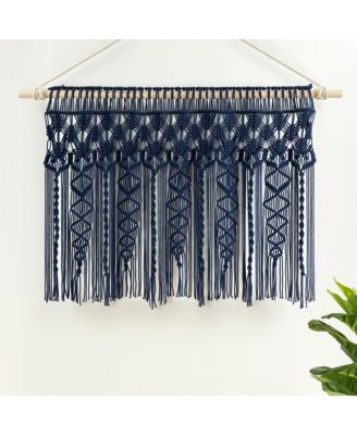 Boho Macrame Textured Cotton Valance/Kitchen Curtain/Wall Decor