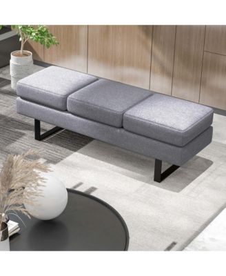 Waiting Room Bench Seating with Metal Frame Leg Upholstered Reception Bench