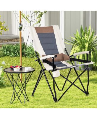 Camping Folding Chair w/ Cup Holder 330 LBS Load Capacity for Picnic Camping