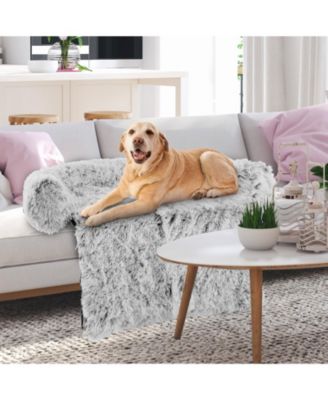 Plush Calming Dog Bed with Anti-Slip Bottom, Couch-Style for Comfortable Rest