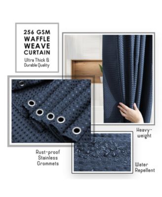 Heavy Duty Fabric Water-resistant Waffle Design Shower Curtains - 72"x72"