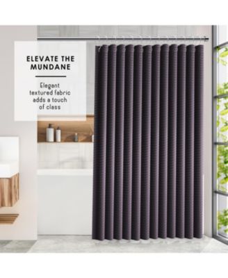 Heavy Duty Fabric Water-resistant Waffle Design Shower Curtains - 72"x72"
