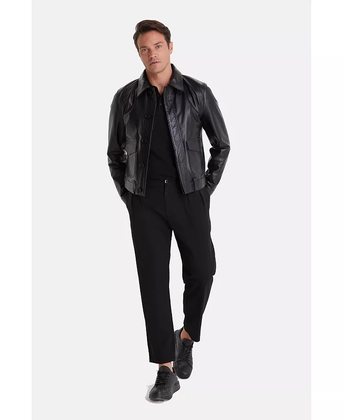 Men's Fashion Jacket, Nappa Black - thumbnail 5